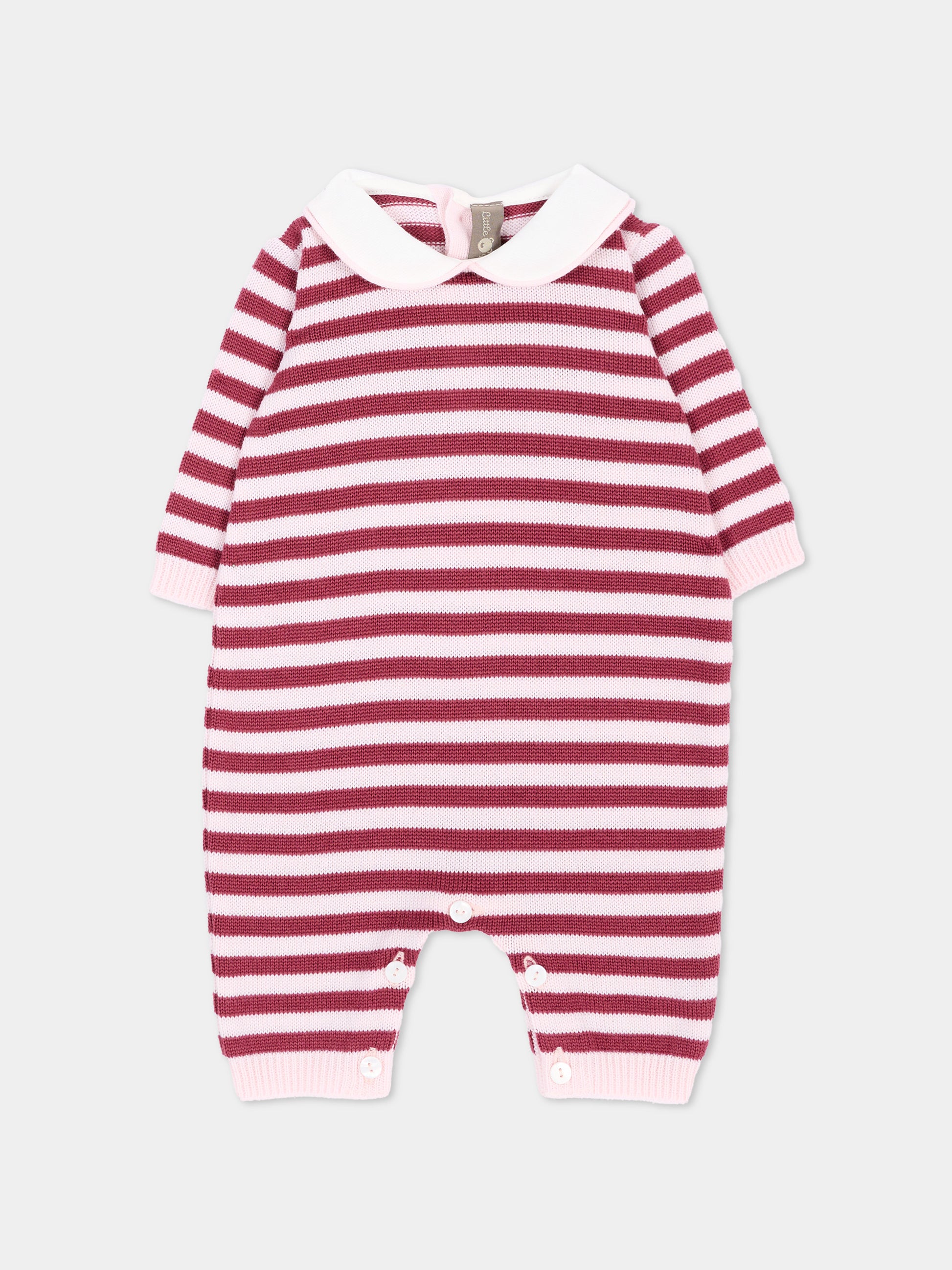 Tutina rosa a righe per neonata,Little Bear,4117 CIPRIA/VINACCIA