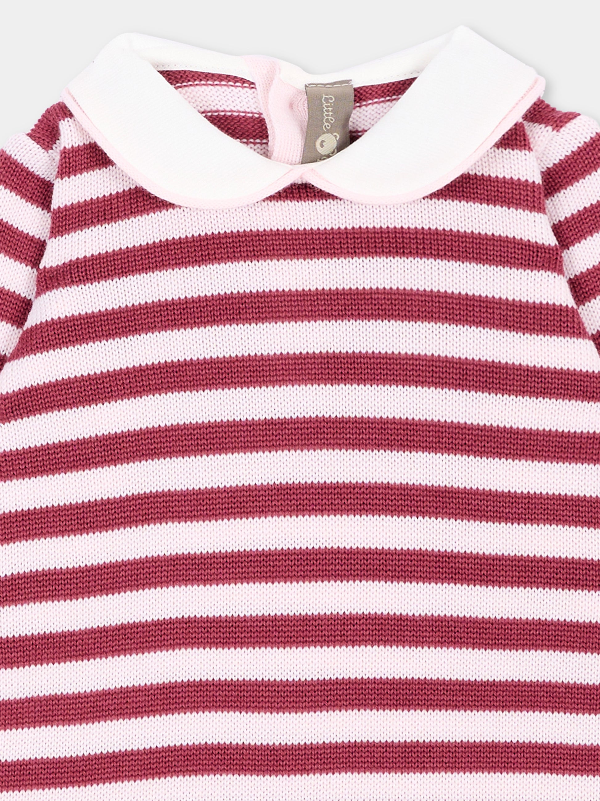 Tutina rosa a righe per neonata,Little Bear,4117 CIPRIA/VINACCIA