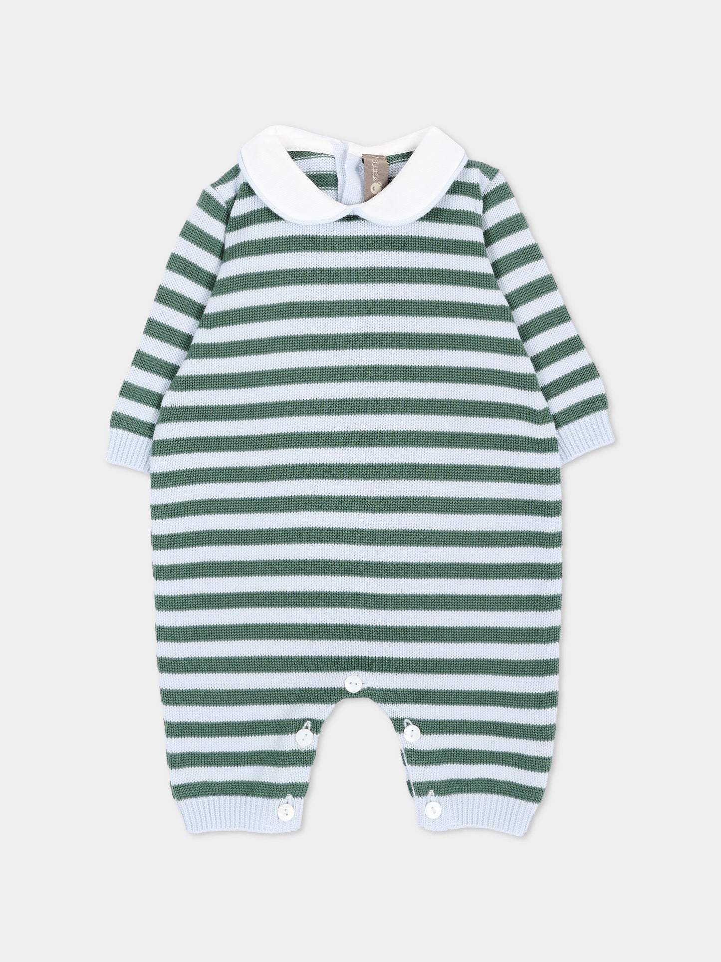 Tutina celeste a righe per neonato,Little Bear,4117 CIELO/BOSCO