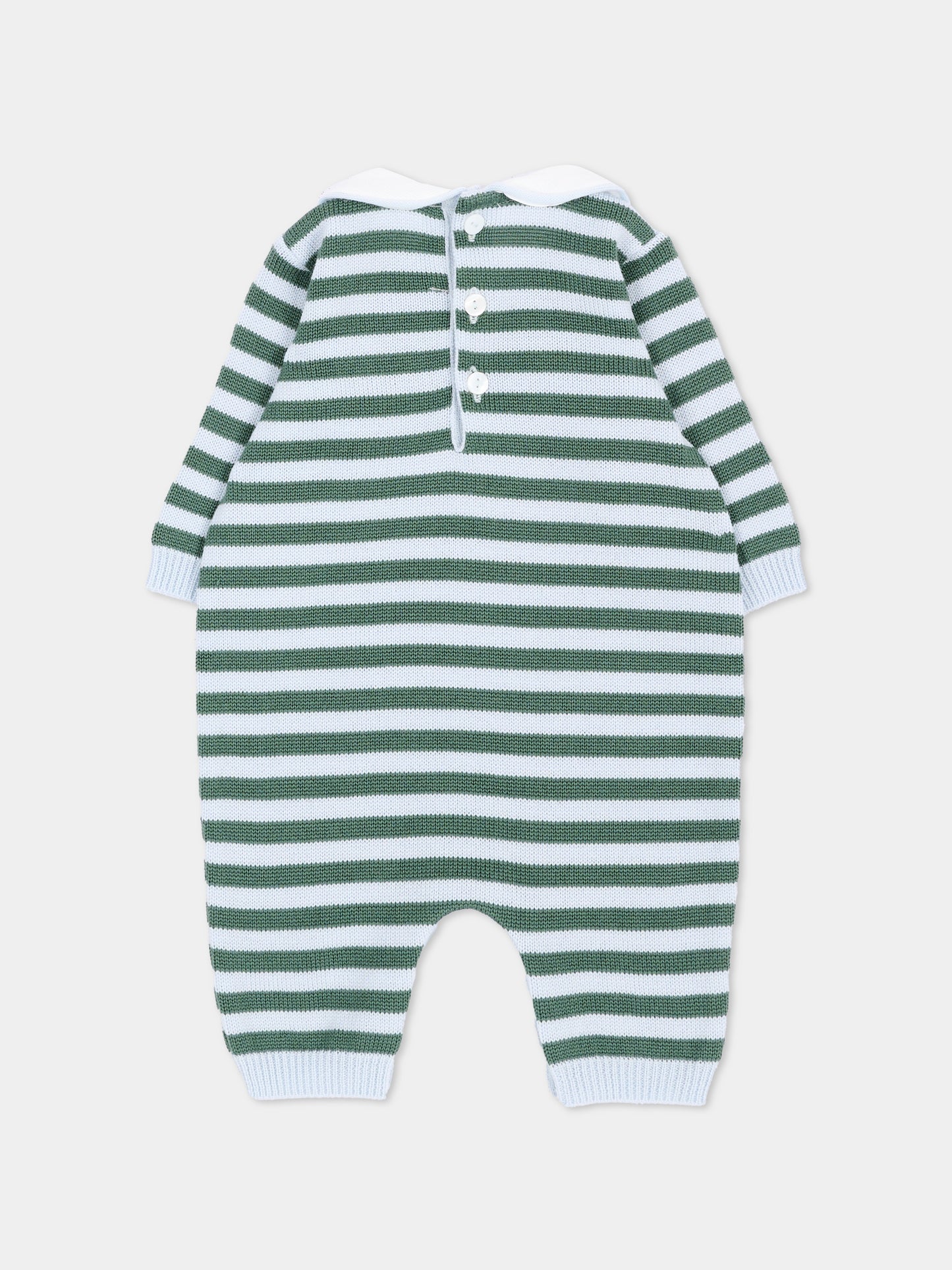 Tutina celeste a righe per neonato,Little Bear,4117 CIELO/BOSCO