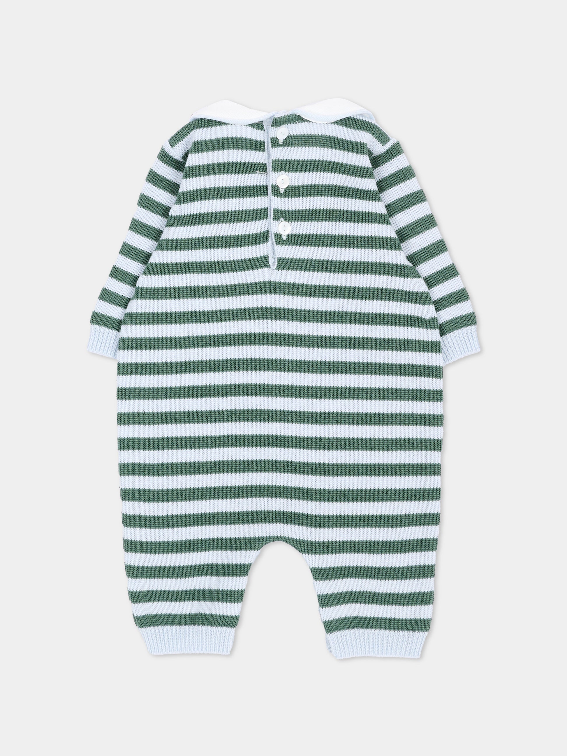 Tutina celeste a righe per neonato,Little Bear,4117 CIELO/BOSCO