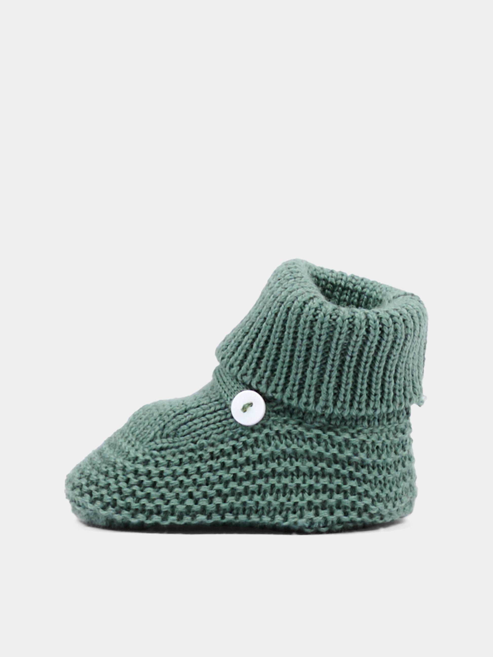 Babbucce verde per neonato tricot,Little Bear,4129 BOSCO