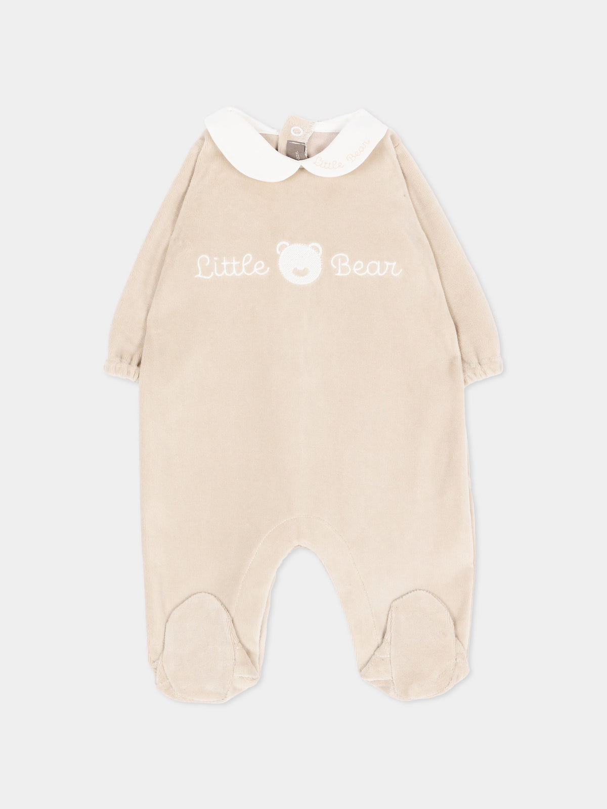 Tutina tortora per neonati con colletto,Little Bear,4049 TORTORA/LATTE