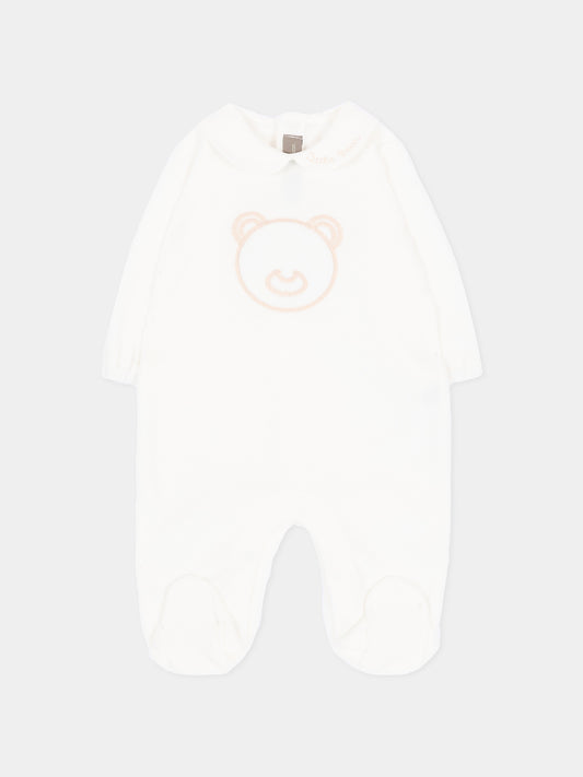 Tutina bianca per neonati con orsetto,Little Bear,4043 LATTE/TORTORA