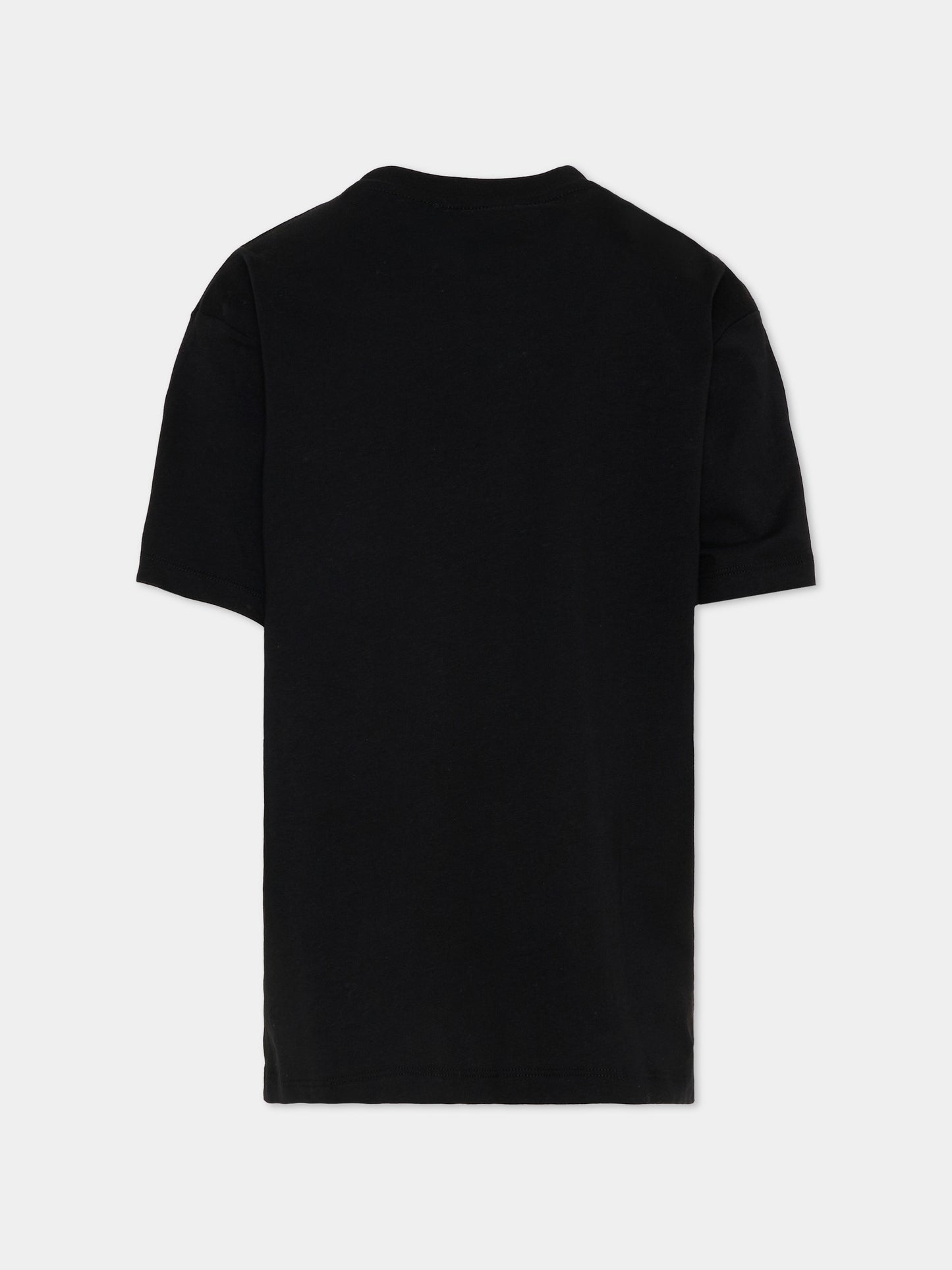 T-Shirt nera per bambino con logo,Msgm Kids,F5MSJBTH222 110