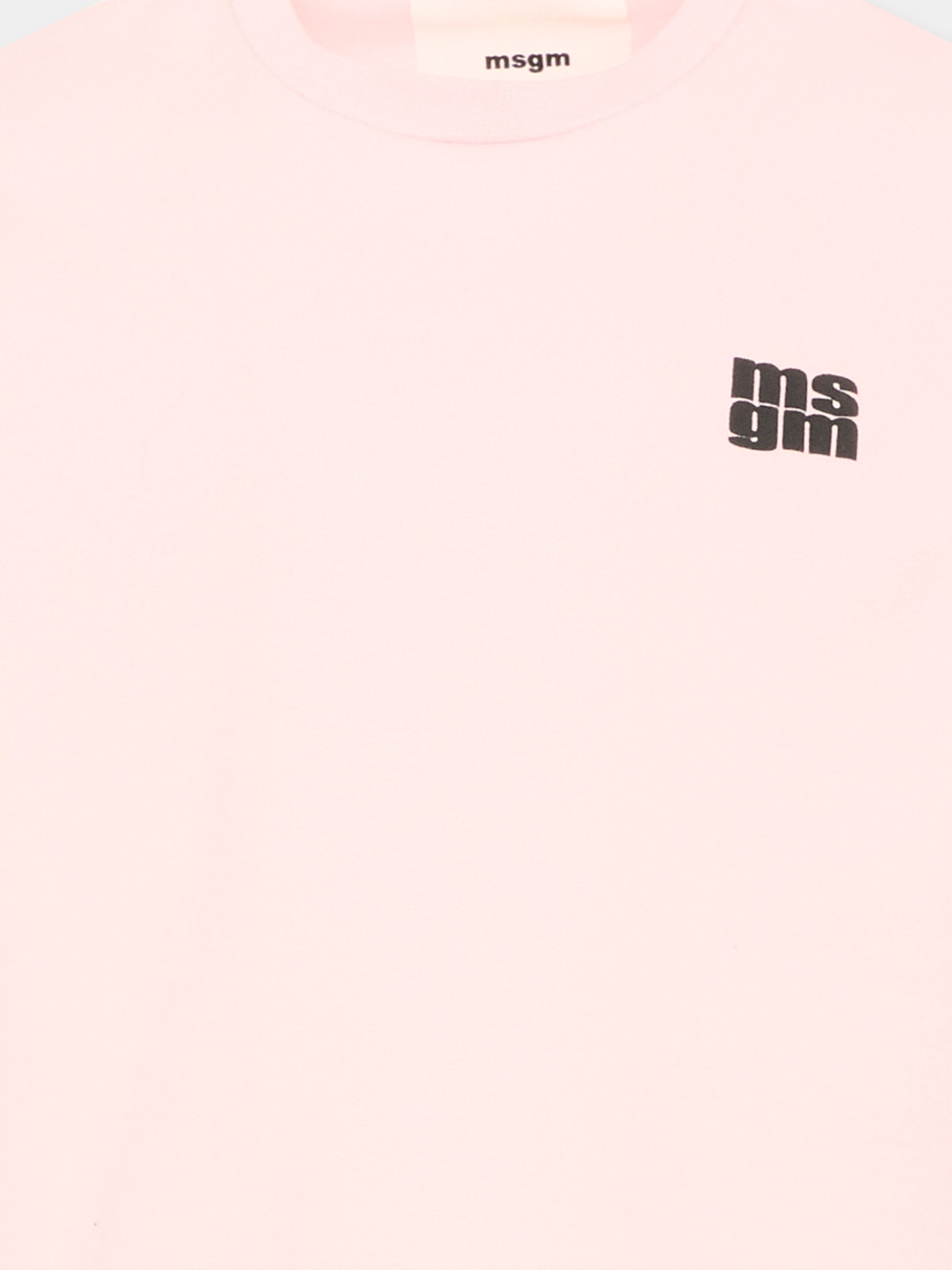 T-shirt rosa per bambina con logo,Msgm Kids,F5MSJUTH055 MS044