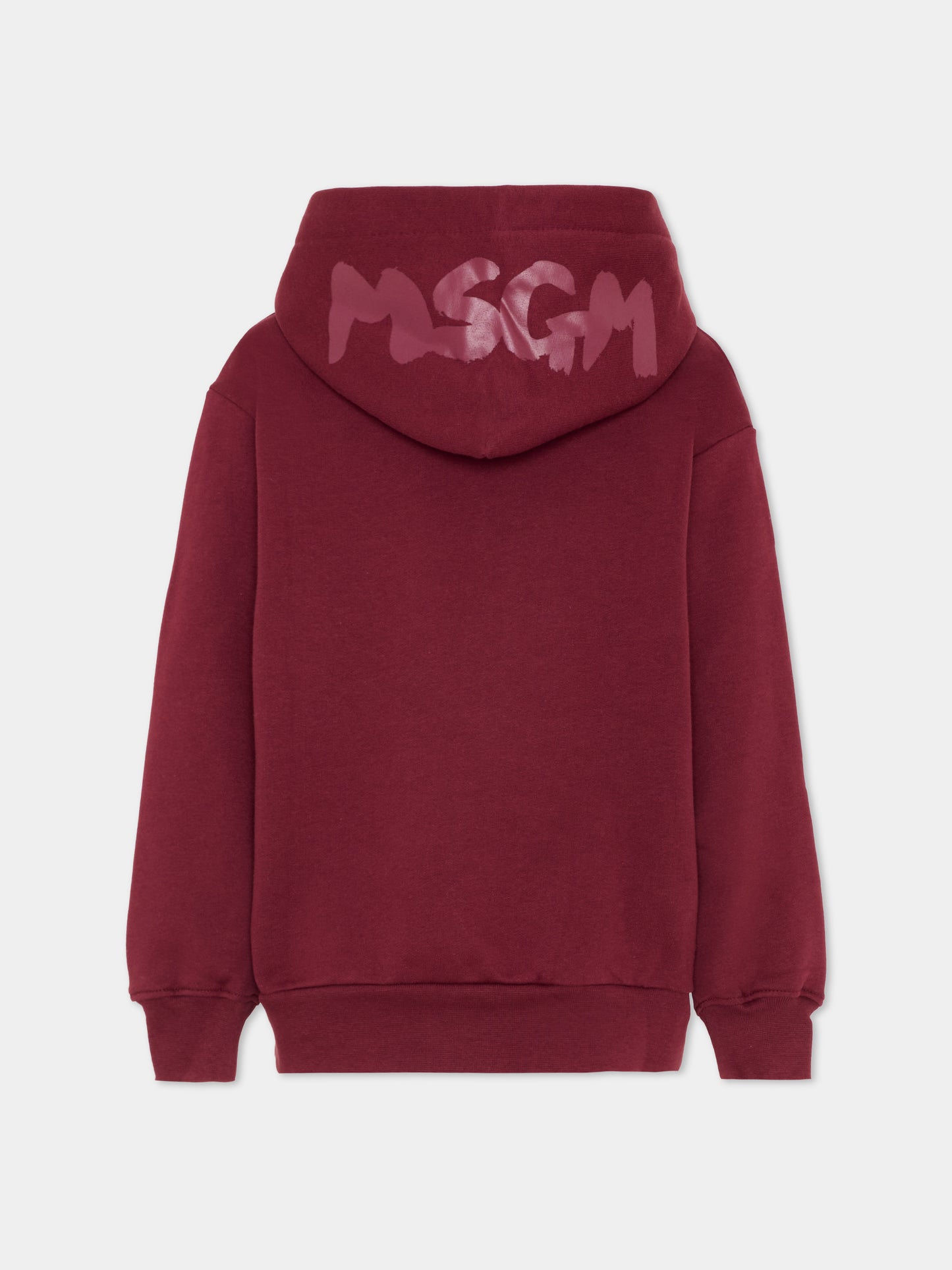 Felpa bordeaux per bambini con logo,Msgm Kids,F5MSJUZH002 MS034