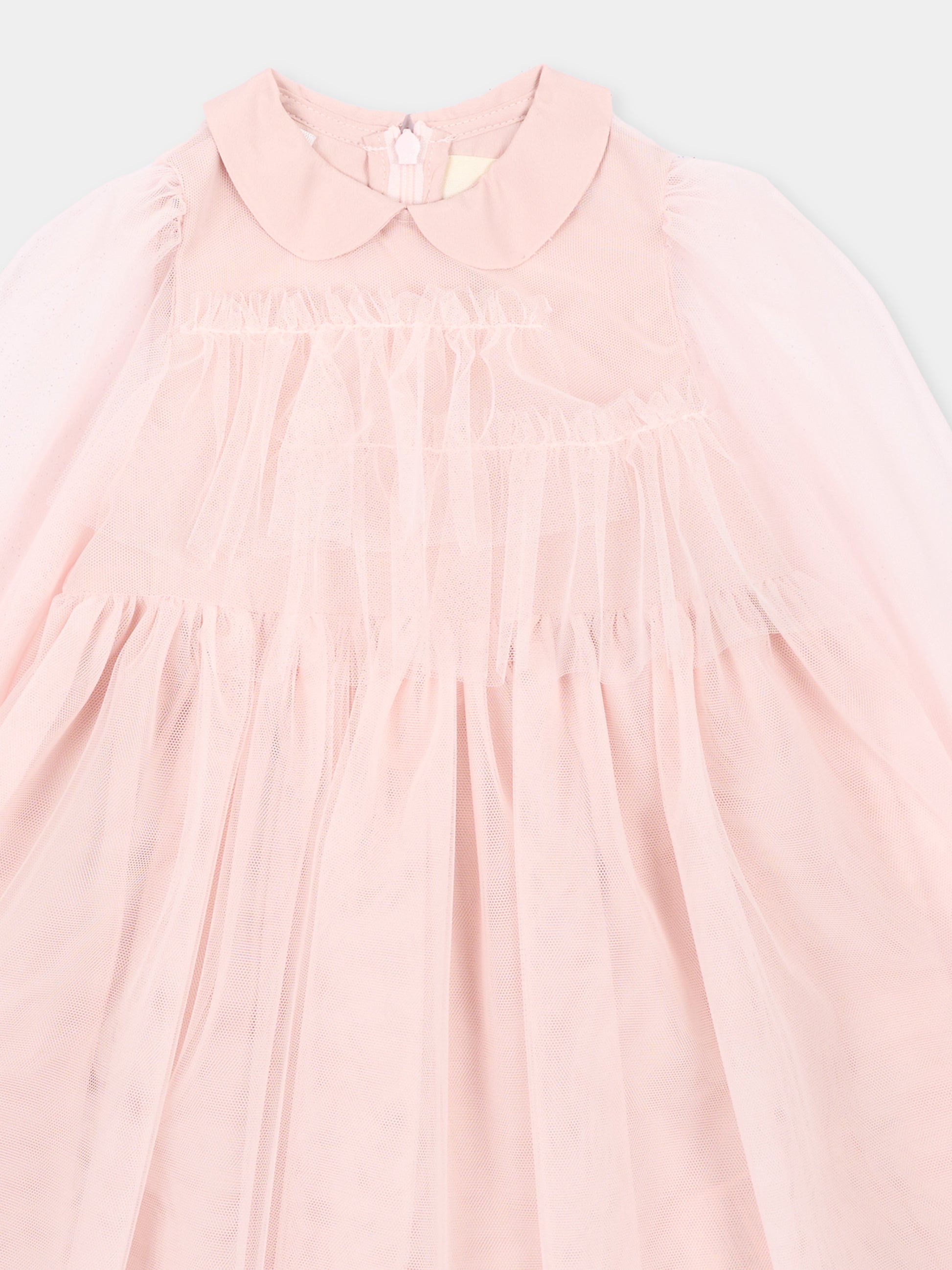 Abito elegante rosa per neonata in tulle,Simonetta,SZ1020 T0002 501