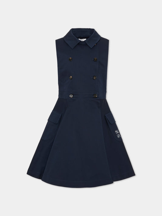 Abito elegante blu per bambina,Fendi Kids,JFB874 AS5Y F0QG3
