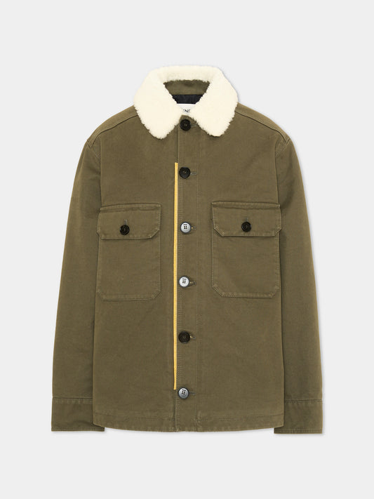 Giubbotto verde con colletto per bambini,Fendi Kids,JUA308 B1L2 F0QQ4