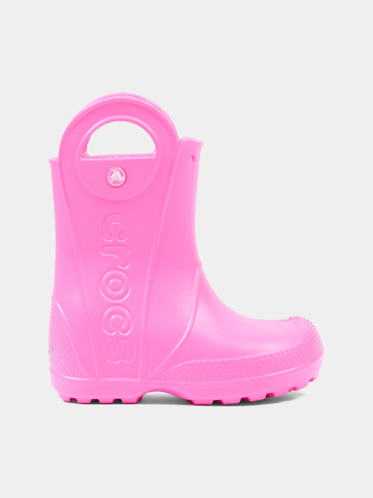 Stivali da pioggia fucsia per bambina,Crocs,211052 PKCR