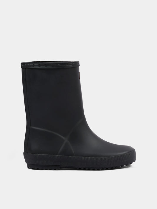 Stivali Pioggia neri per bambini con logo,Hunter,HFRK0032252 BLACK
