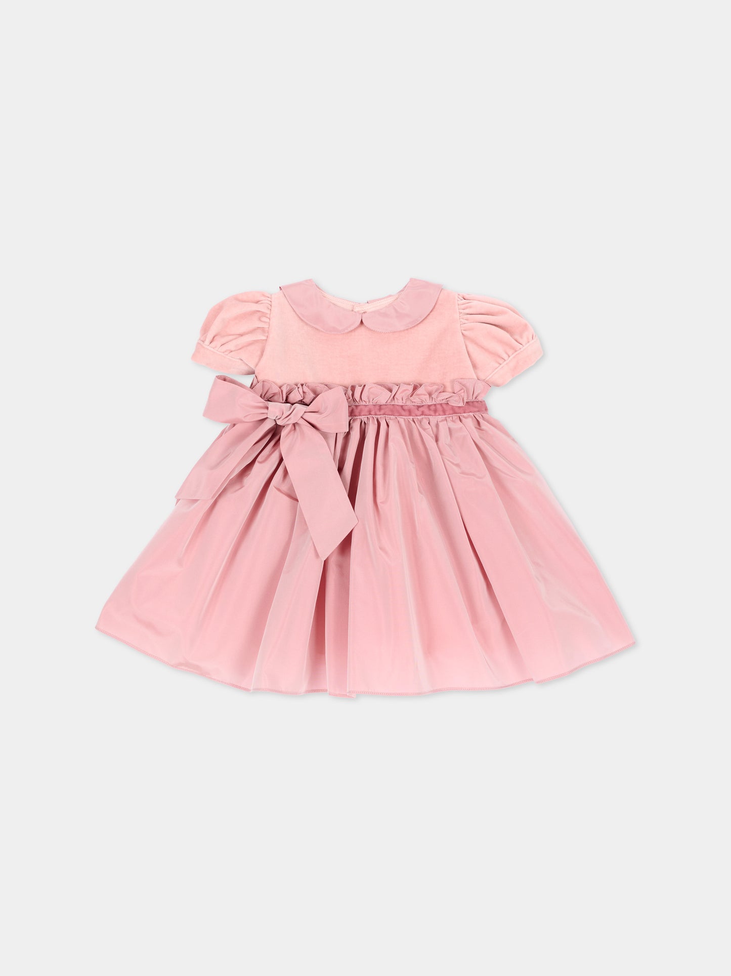 Abito elegante rosa per neonata con fiocco,Mariella Ferrari,ABS17MC 070 079