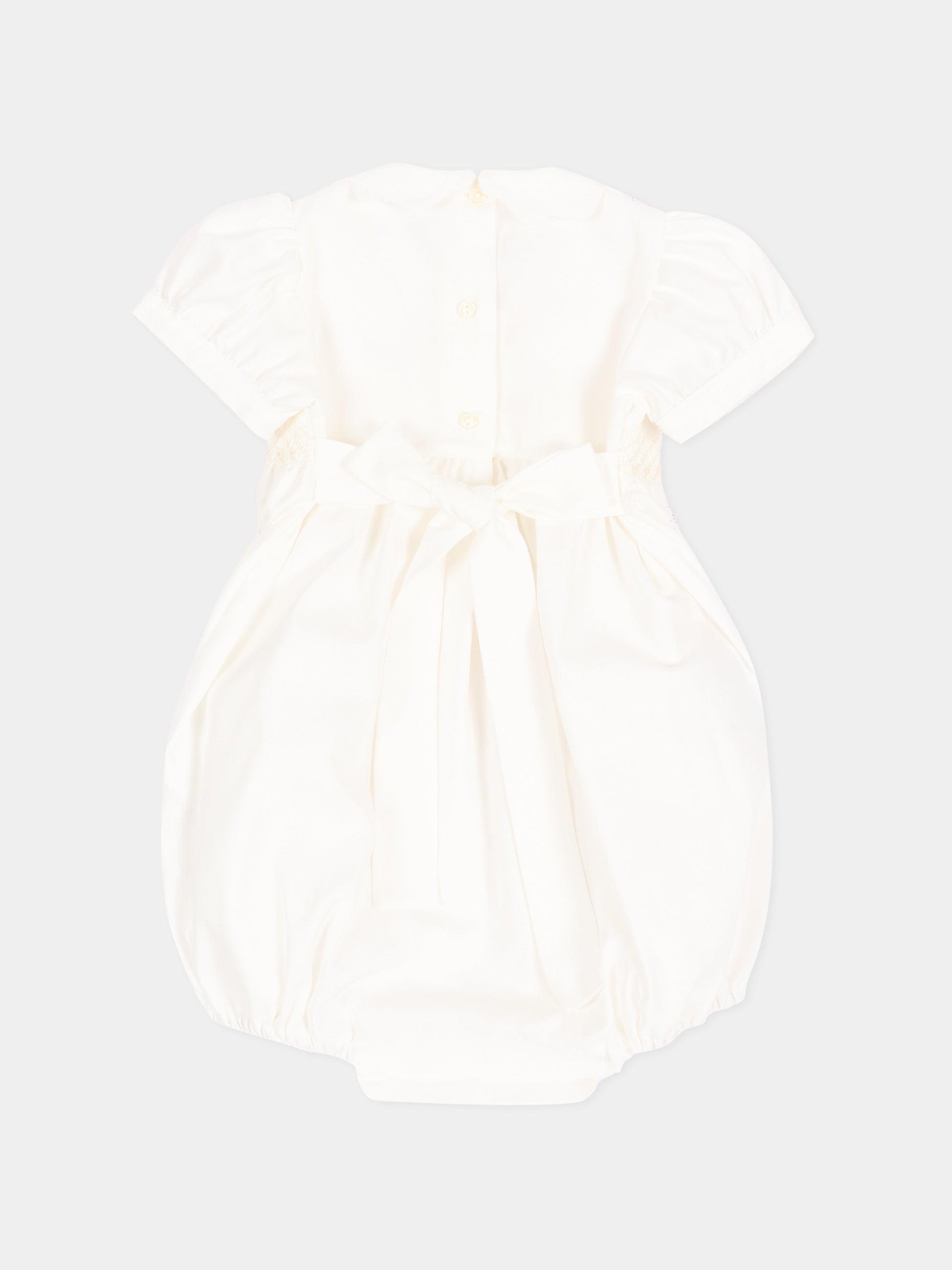 Pagliaccetto beige per neonata con fiocco,Mariella Ferrari,PGD4 005