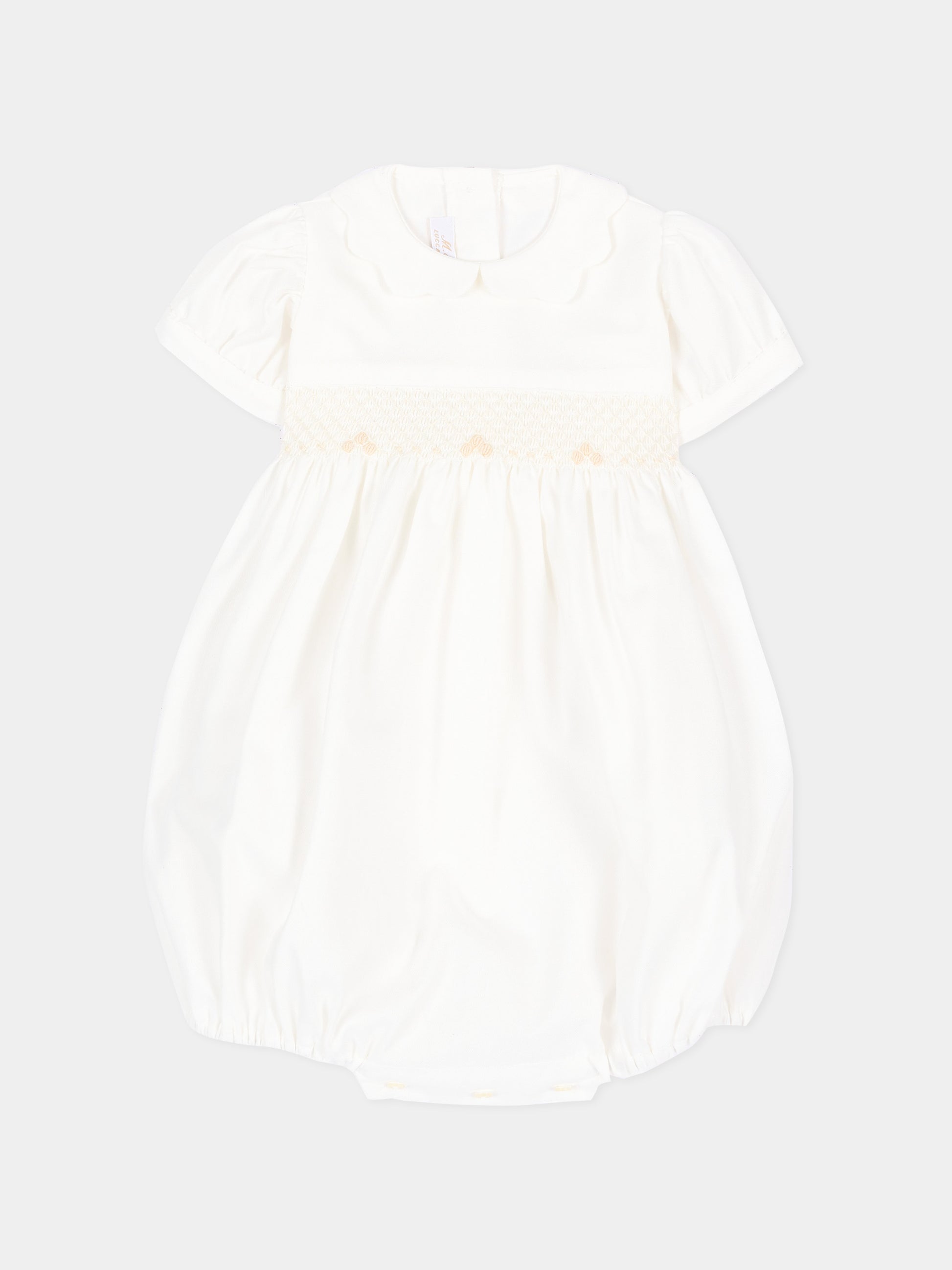 Pagliaccetto beige per neonata con fiocco,Mariella Ferrari,PGD4 005