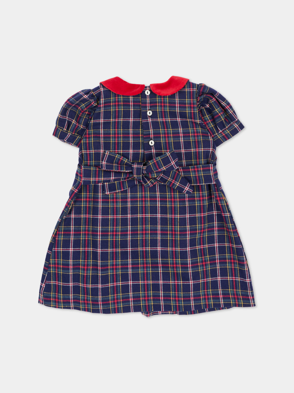 Abito elegante blu tartan per neonata,Mariella Ferrari,ABG7MC 027