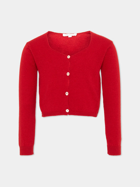 Cardigan rosso per bambina,Mariella Ferrari,MGU19 150