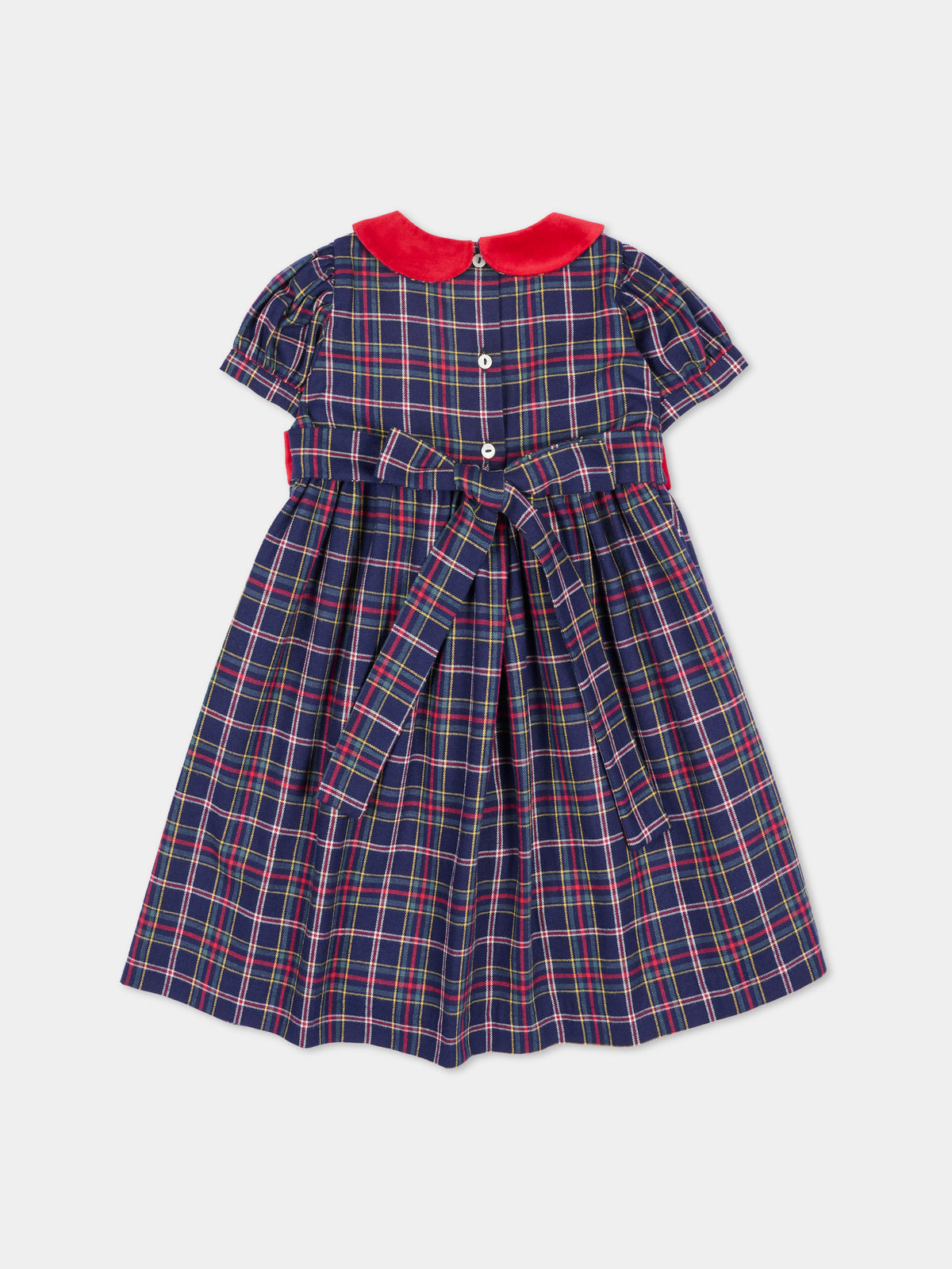 Abito elegante blu per neonata tartan