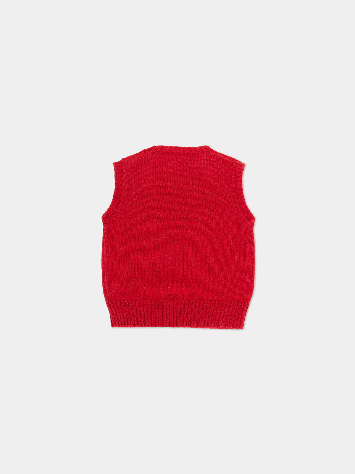 Gilet rosso in maglia per neonato,Mariella Ferrari,MGB2 150