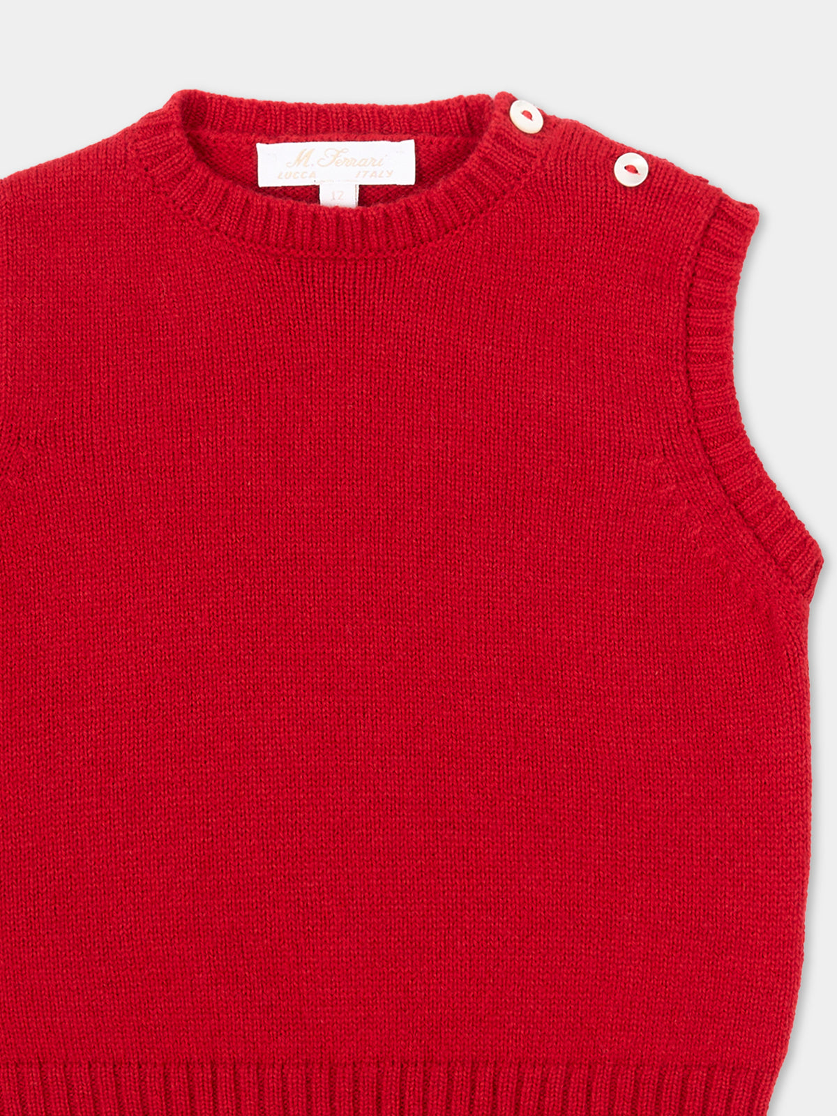 Gilet rosso in maglia per neonato,Mariella Ferrari,MGB2 150