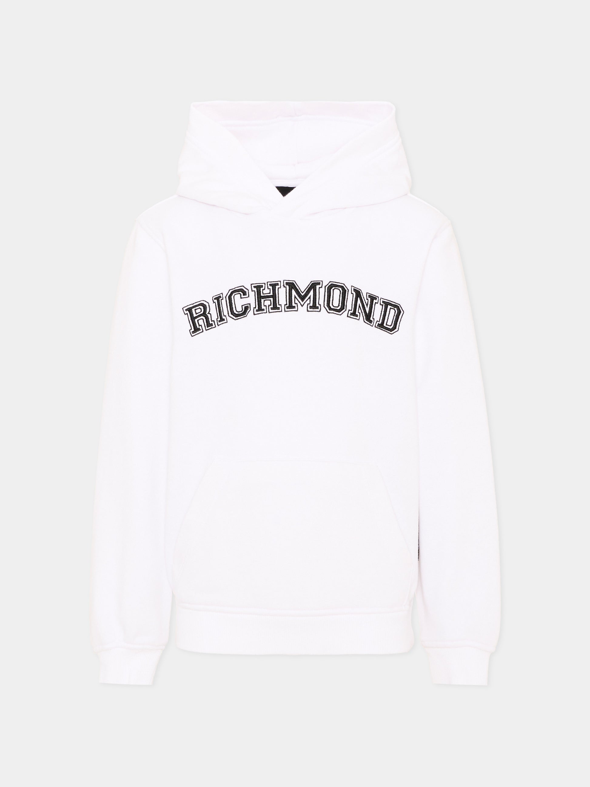 Felpa bianca con cappuccio per bambino con logo,Richmond,RBA26049FE WHITE WHITE