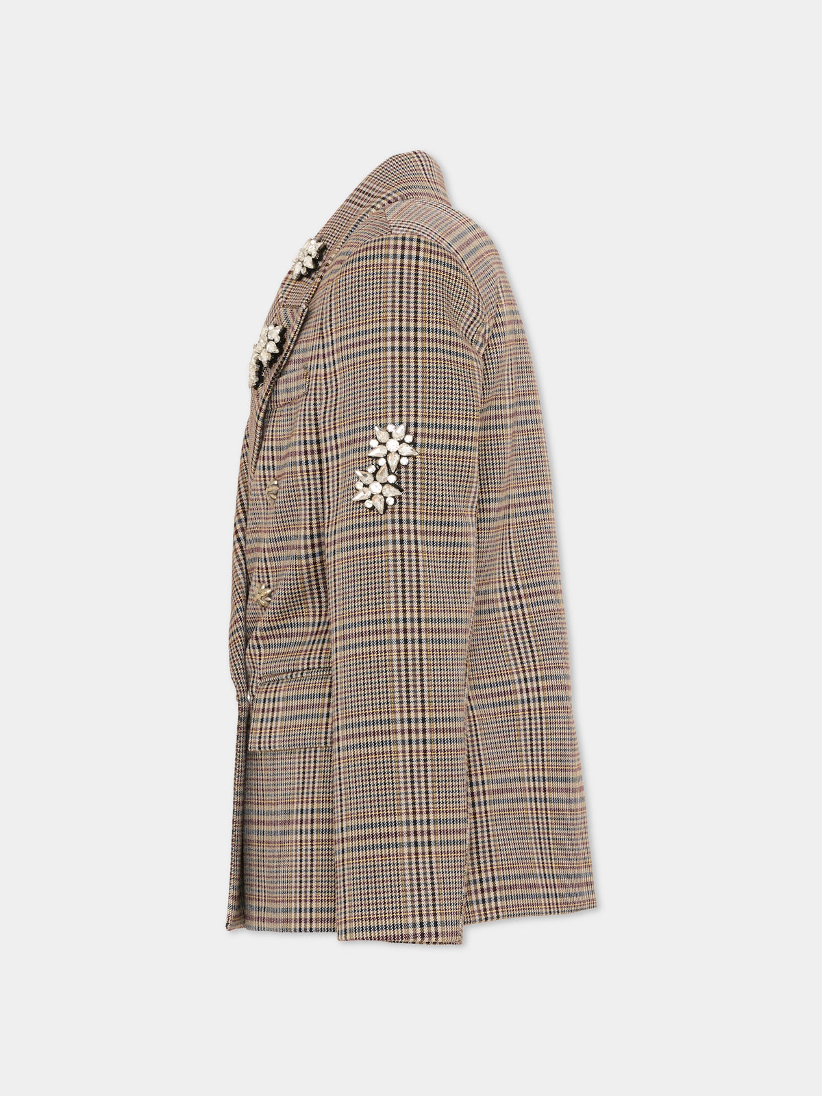 Giacca marrone per bambina con check,Richmond,RGA26133GC FANT.CHECK FANT.CHECK