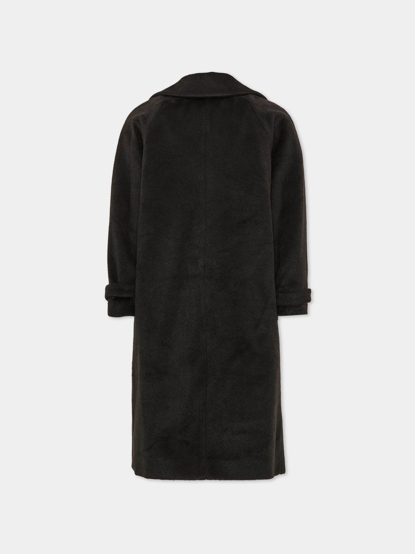 Cappotto nero per bambina doppiopetto,Roberto Cavalli Kids,CGA26141CP BLACK/G.N.
