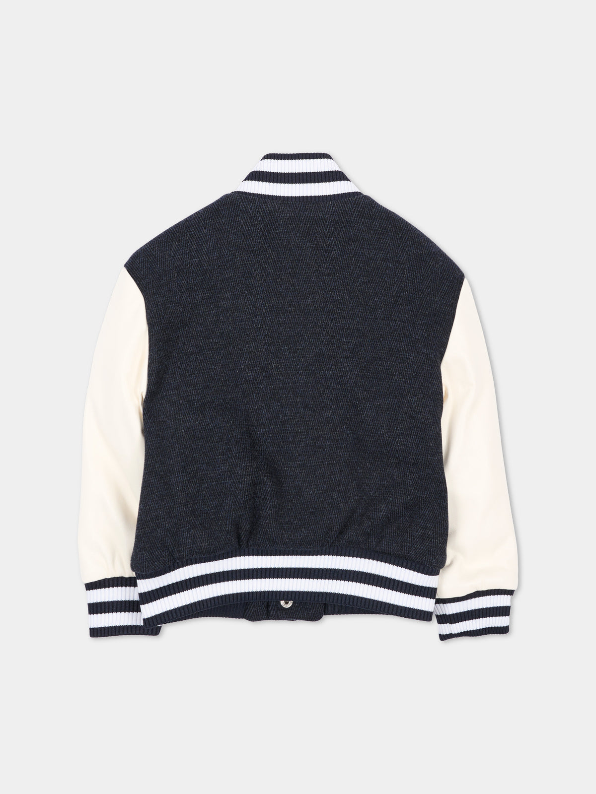 Bomber blu per neonata con patch,Trussardi Junior,TIA26119GB BLUE_N/O-W BLUE NAVAL