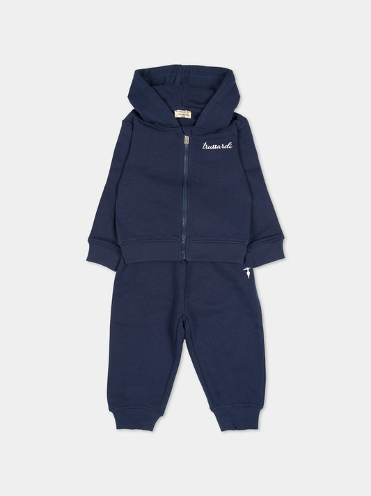 Completo sportivo lungo blu per neonata,Trussardi Junior,TIA26029CF BLUE_N/B.N BLUE NAVAL