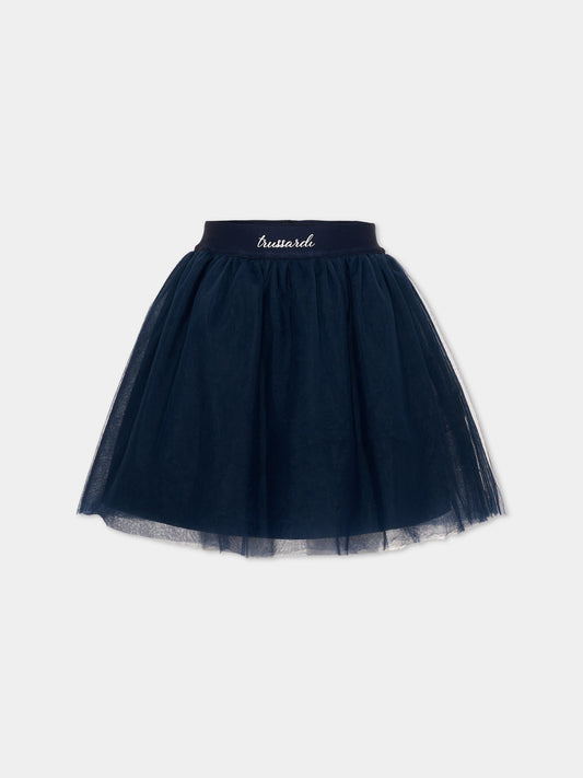 Gonna blu per bambina in tulle,Trussardi Junior,TIA26156GO BLUE_NAVAL BLUE NAVAL