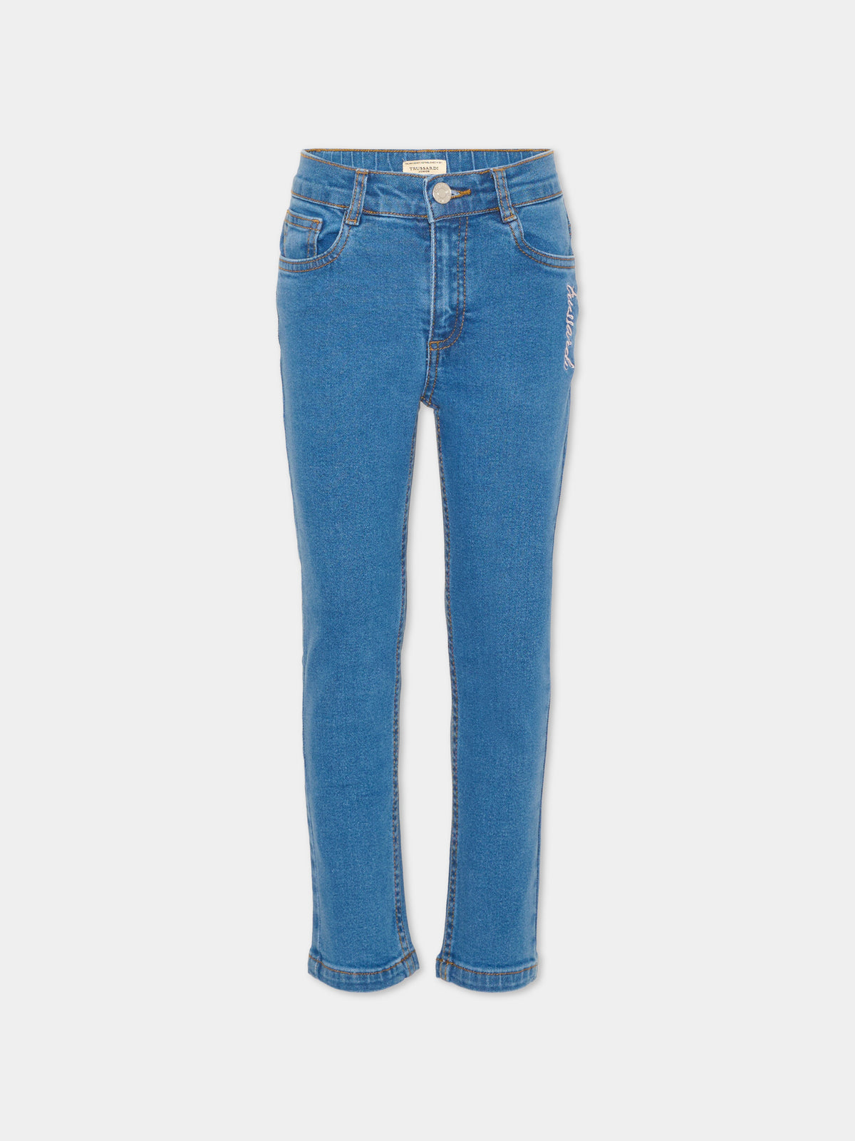 Denim jeans for girl with embroidery