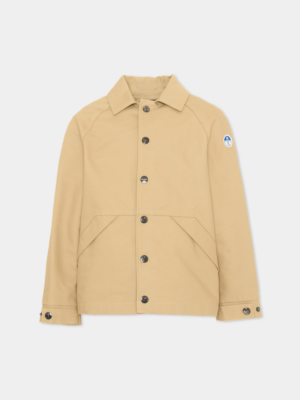 Giubbotto beige per bambino con logo,North Sails,NBA26016GB KHAKI WINTER
