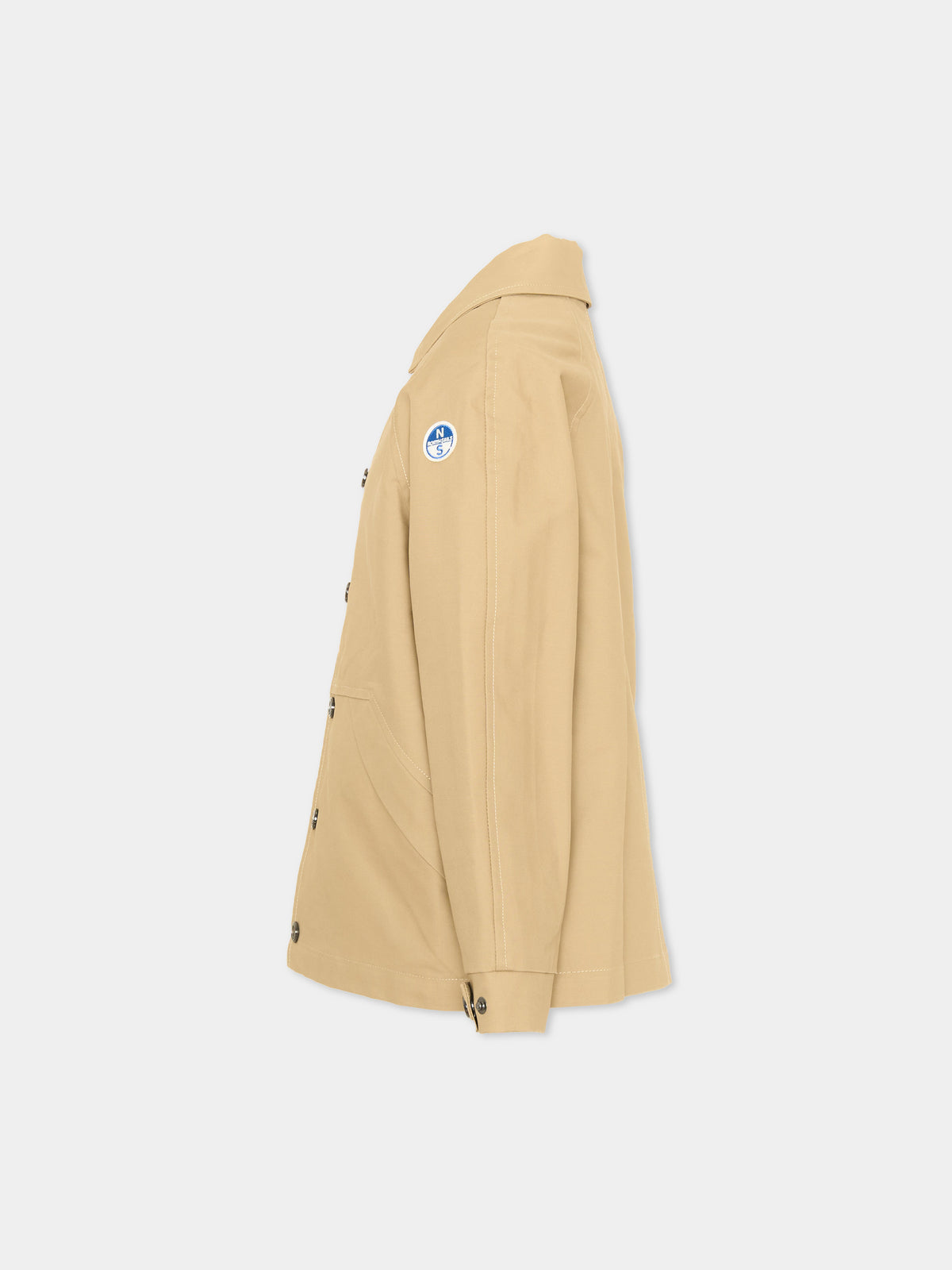 Giubbotto beige per bambino con logo,North Sails,NBA26016GB KHAKI WINTER