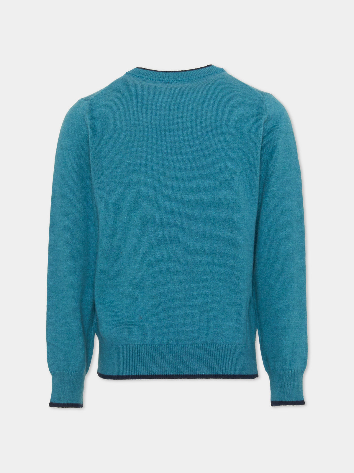 Maglione celeste per bambino con logo,North Sails,NBA26076MA BLUE STEEL