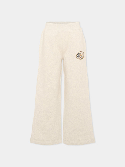 Pantalone beige per bambina con logo,Burberry Kids,8131600 A4807