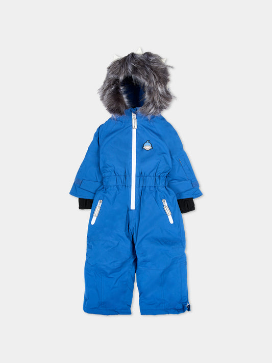 Tuta da neve blu Reef The Shark per bambino,Roarsome,REEF THE SHARK SKI SUITS