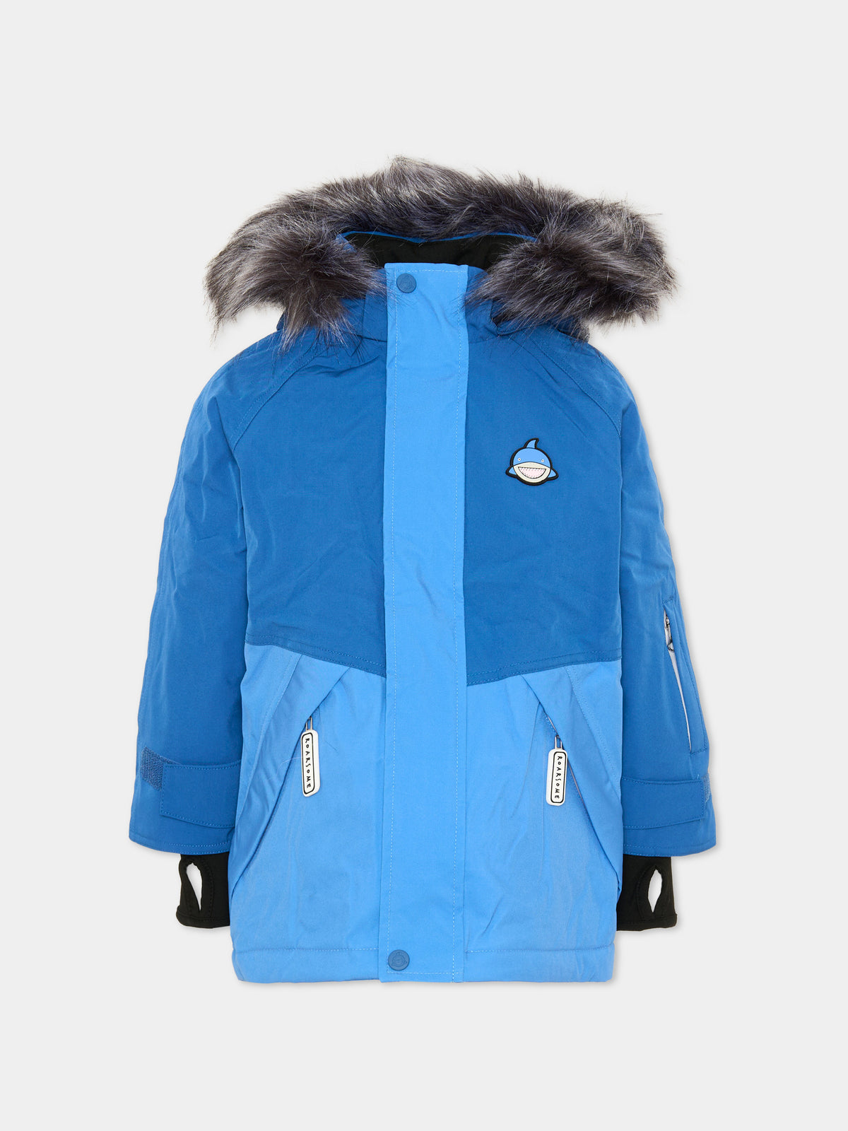 Piumino da neve azzurro Reef The Shark per bambino,Roarsome,REEF THE SHARK SKI JACKET
