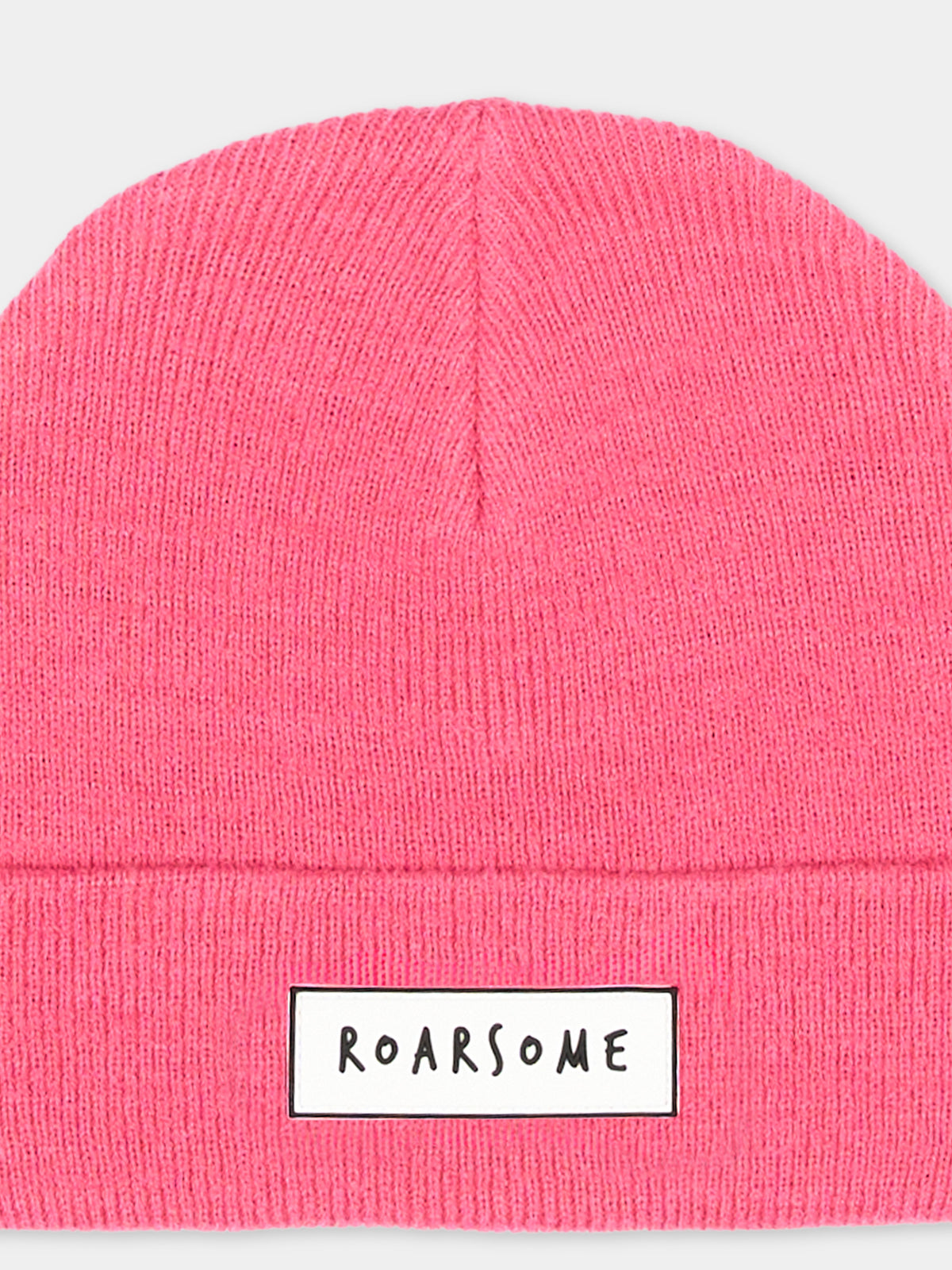 Berretto fucsia per bambina con logo,Roarsome,RASPBERRY BEANIES