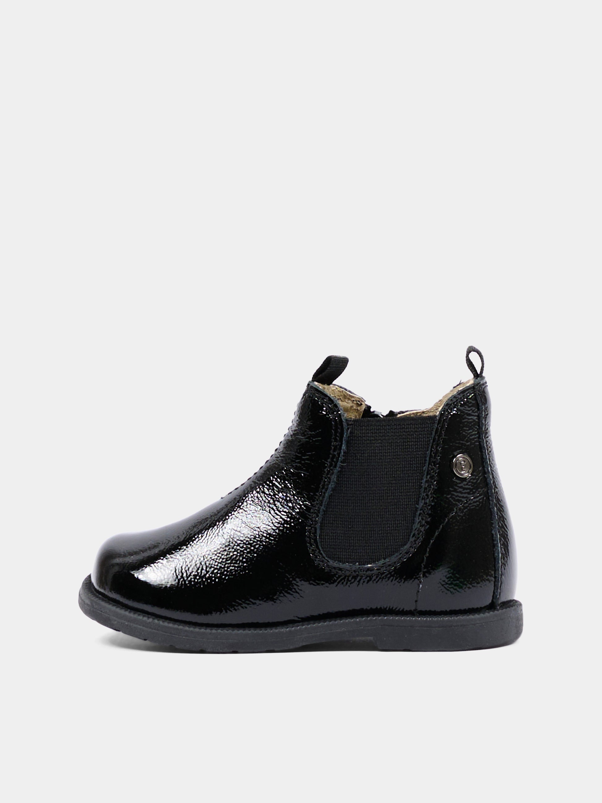 Stivaletti neri per neonata lucidi,Falcotto,001 2014117 13 0A01