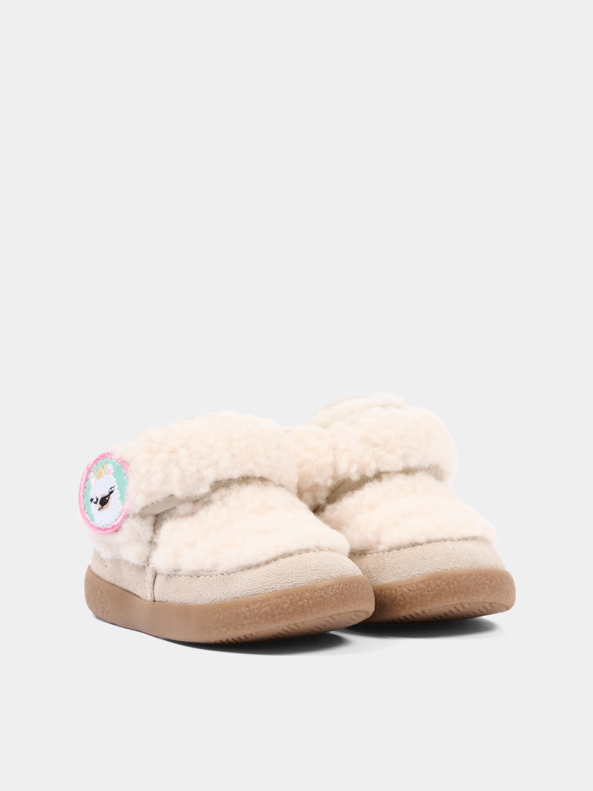 Sneakers beige per neonata con alpaca,Falcotto,001 2502496 02 0E01