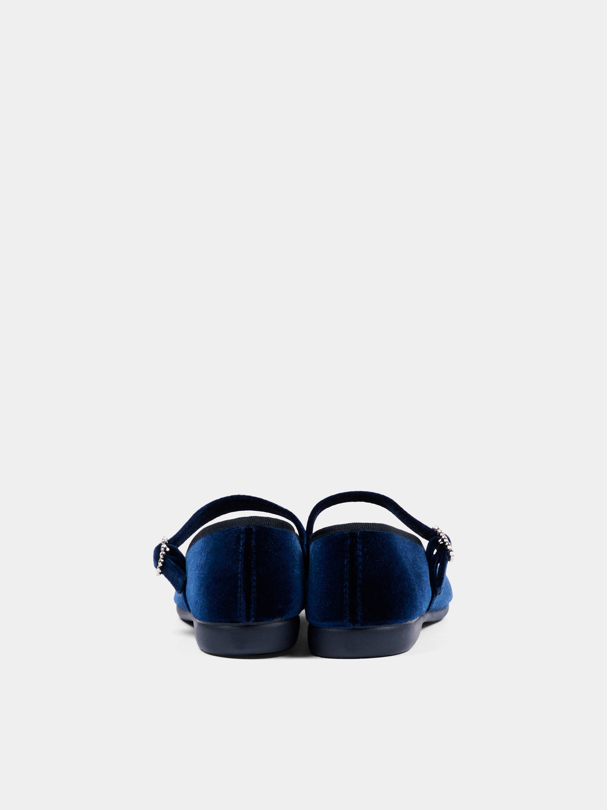 Ballerine blu per bambina in velluto con cinturino,Pisamonas,1439 AZUL MARINO