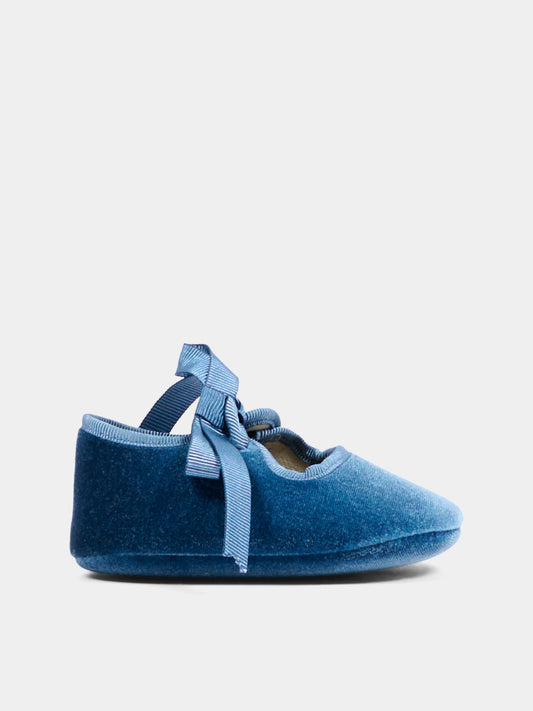 Ballerine azzurre per neonata con fiocco,Pisamonas,1468 AZUL FRANCIA