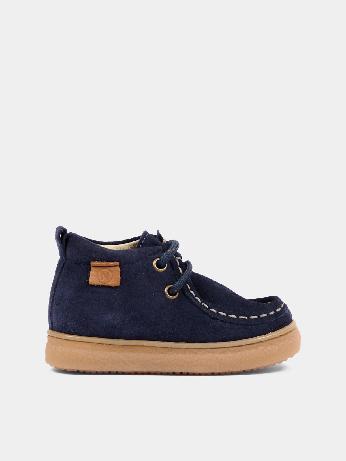 Stivaletti blu in suede per neonato con lacci,Naturino,001 2018103 01 0C02