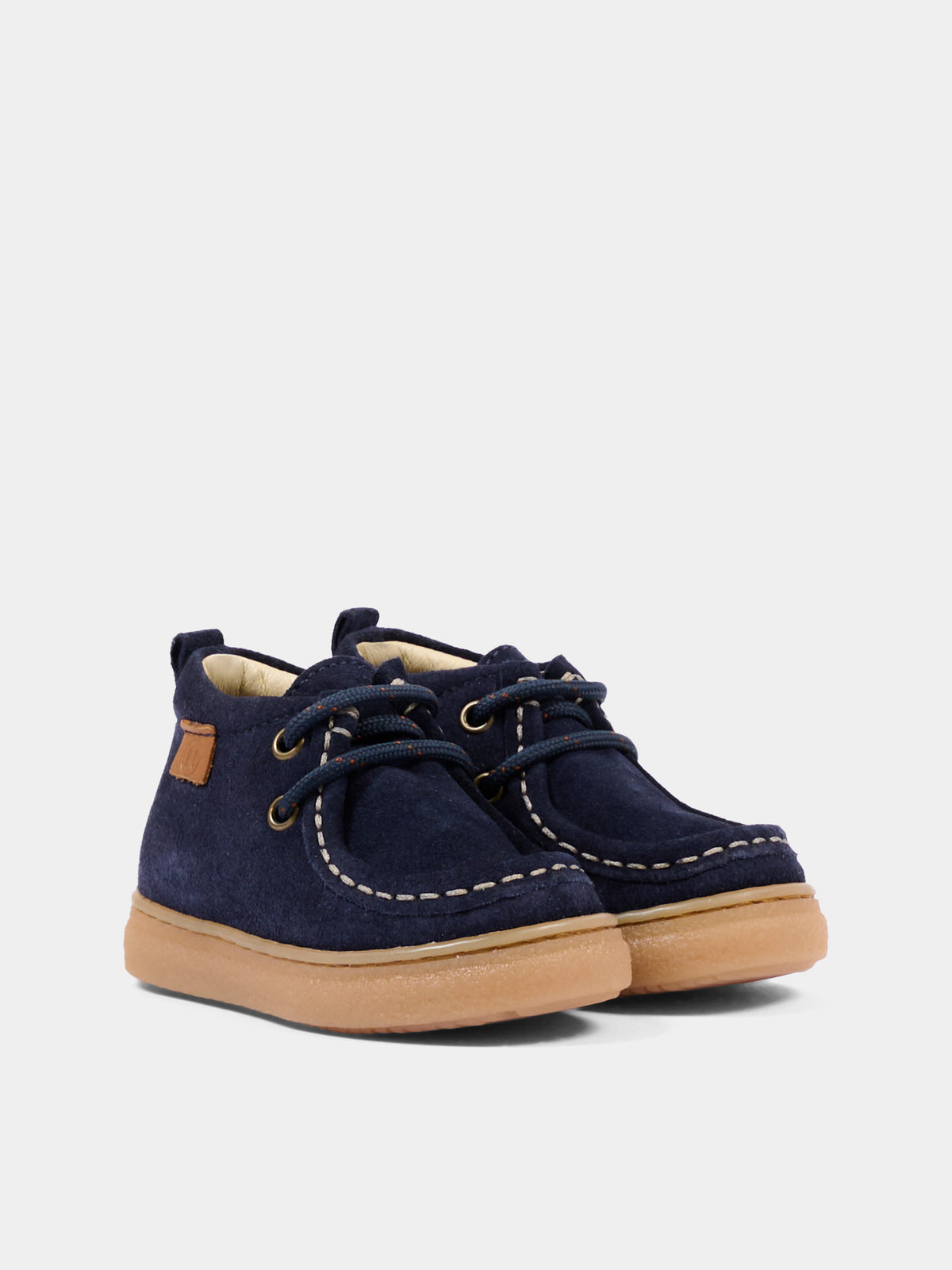 Stivaletti blu in suede per neonato con lacci,Naturino,001 2018103 01 0C02
