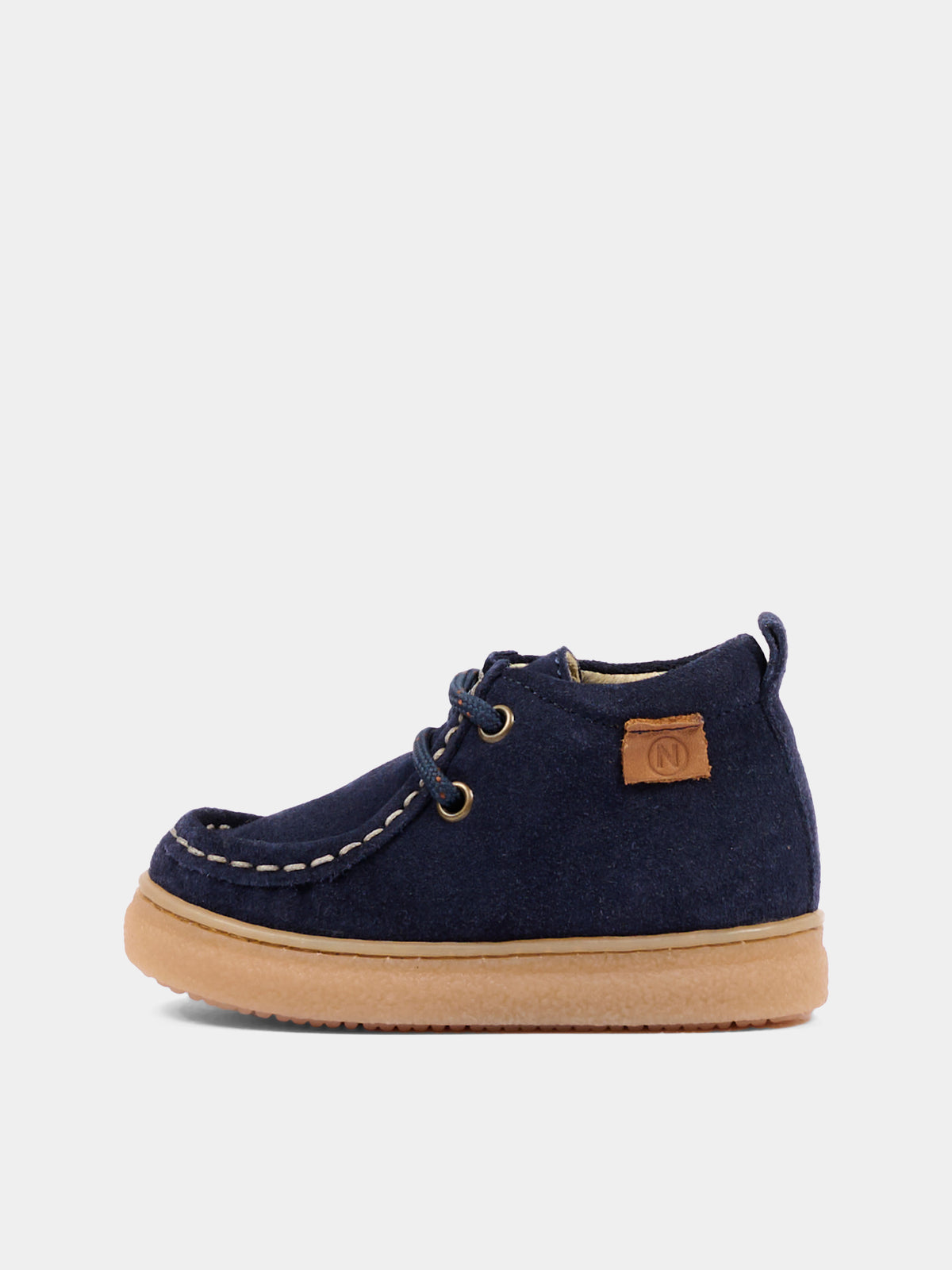 Stivaletti blu in suede per neonato con lacci,Naturino,001 2018103 01 0C02