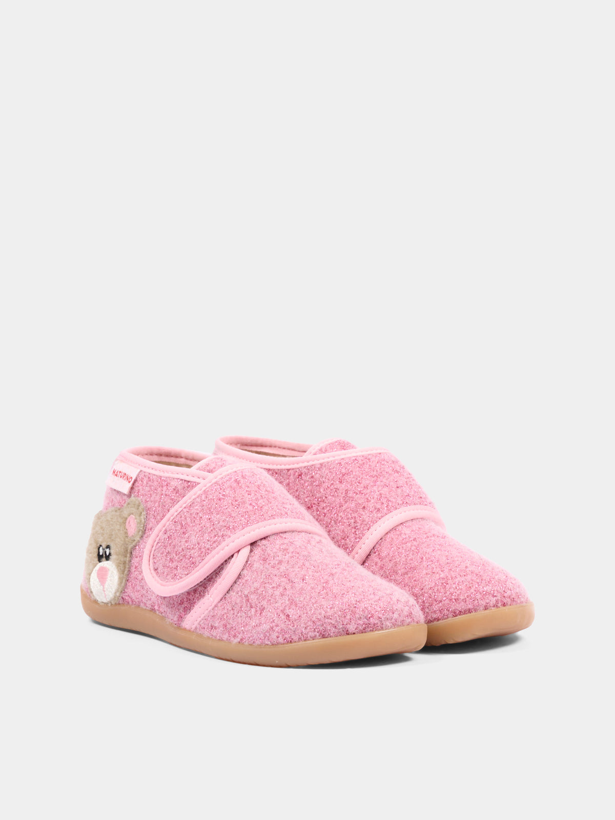 Pantofole rosa per bambina con orsetto,Naturino,001 4000627 04 0M02