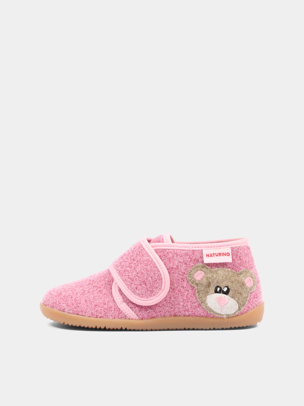 Pantofole rosa per bambina con orsetto,Naturino,001 4000627 04 0M02