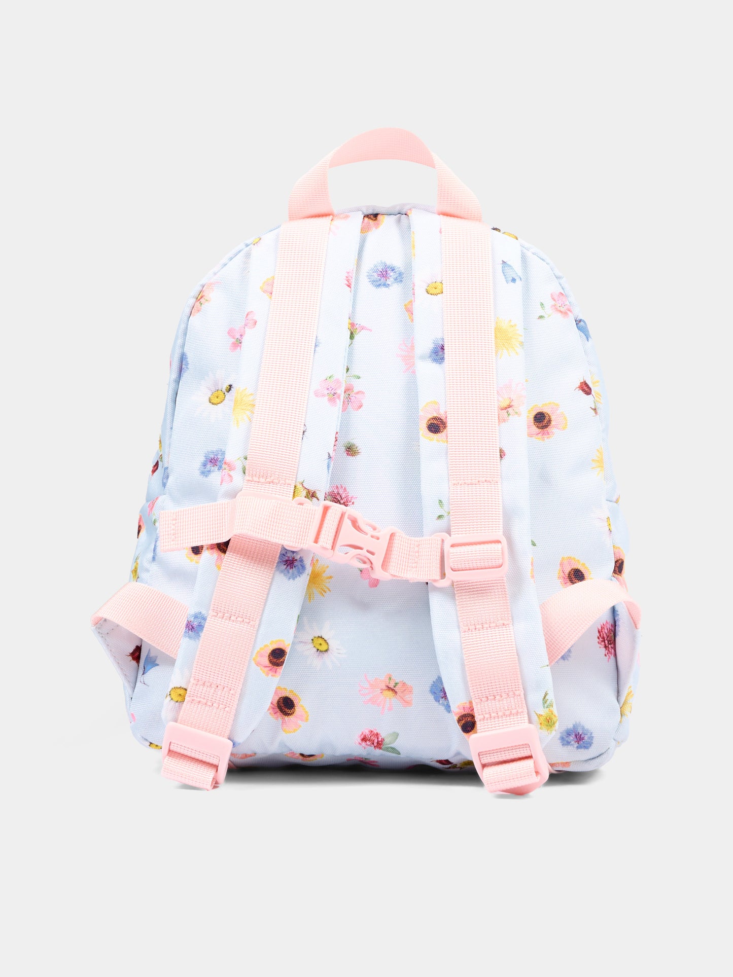 Zaino celeste per bambina con fiori,Molo,7S25V202 9280 GIFT