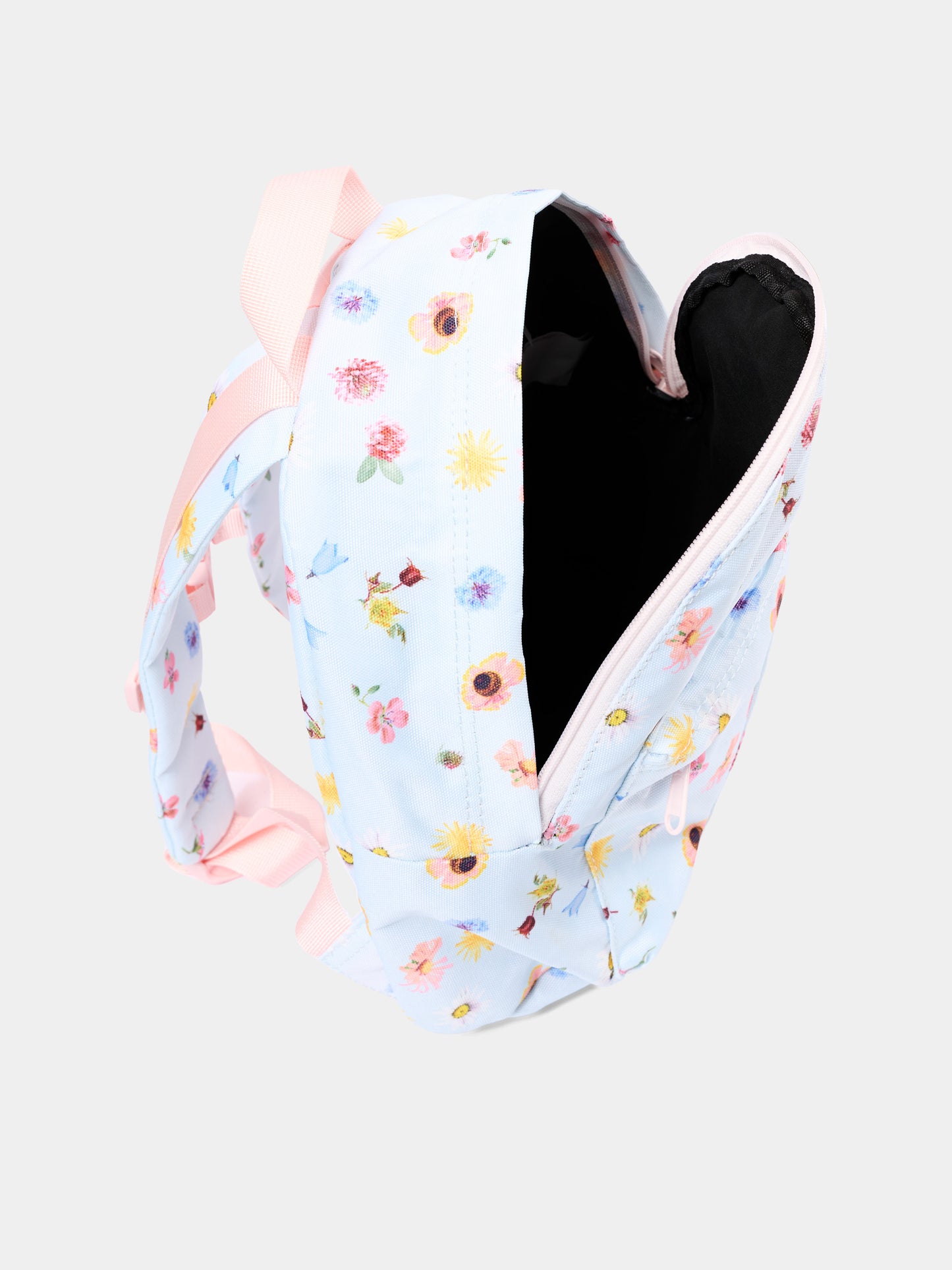 Zaino celeste per bambina con fiori,Molo,7S25V202 9280 GIFT