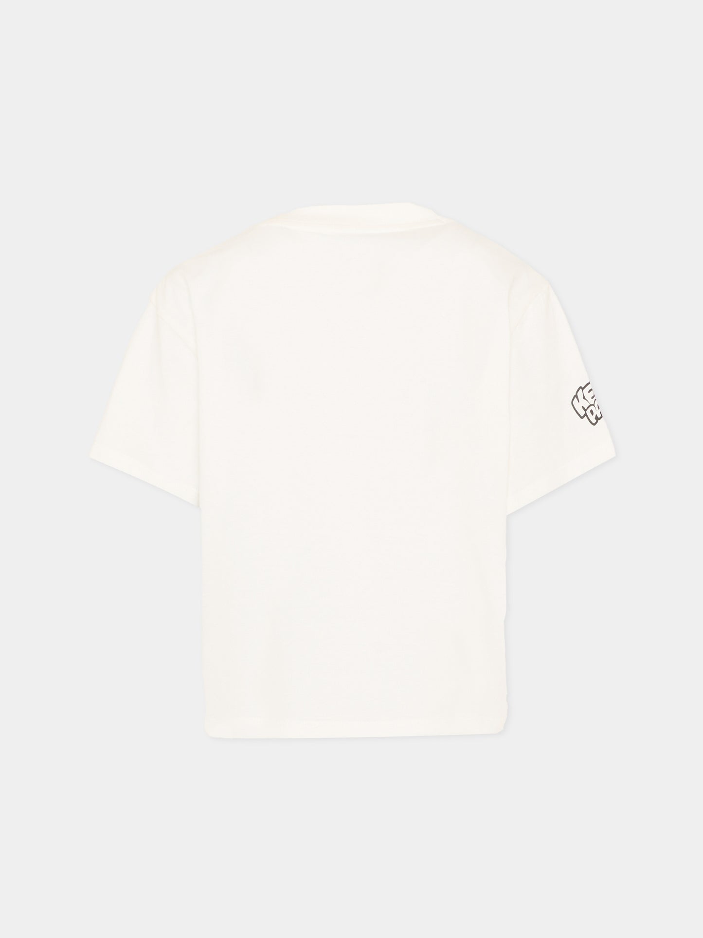 T-shirt bianca per bambino con tigre,Kenzo Kids,K61675 117